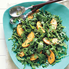 Arugula and Peach Salad with Creamy Chive Vinaigrette