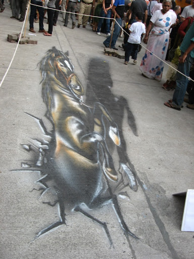 3D artwork on the pavement at KGAF