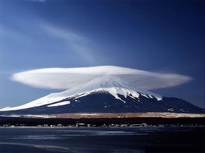Fuji or Damavand ?! Beautiful mountain lenticular or cap clouds