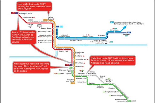 Map of new 159 route