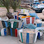 Just outside the fish restaurant at Potamos