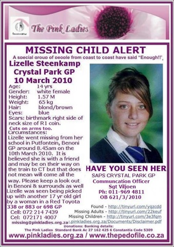 [Steenkap Lizelle Crystal Park Benoni missing from school March102010 Red Toyota abductor[6].jpg]