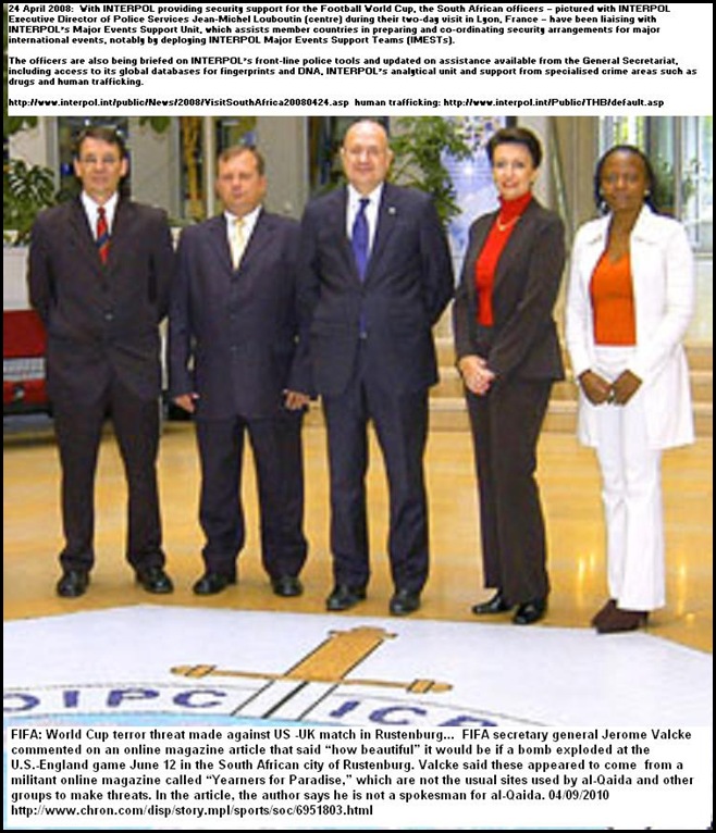 Interpol SA visit 24 April 2008 security for WC2010 discussed