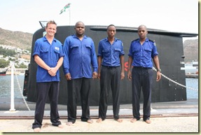 LtCdrBeattie_LtLetsholo_SeaShabalala_SeaMoalosi 2009Submarines