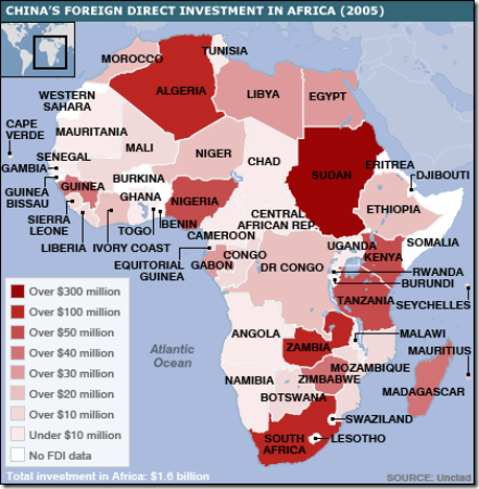 Čínské přímé zahraniční investice v Africe (2005)