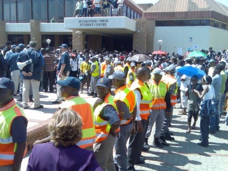[Black demonstrators disrupting Pretoria University student council elections a Sept82009[11].jpg]