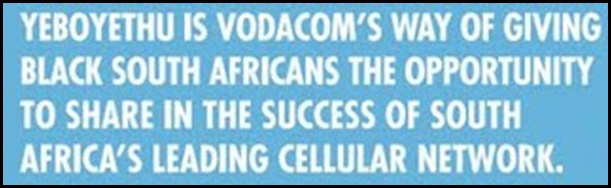 Vodacom Yeboyethu investment scheme for black South Africans