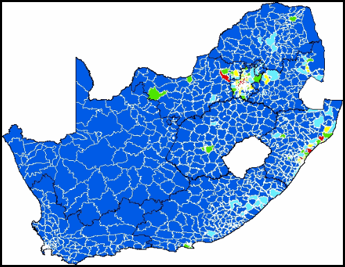Armed robberies of SA families inside their homes 2008 2009 SAPS map