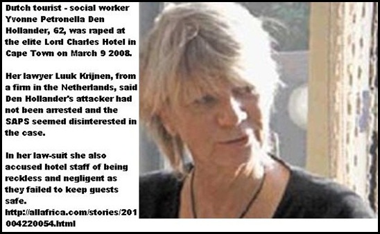 DenHollander YvonnePetronella 62 Raped at LordCharlesHotelCapeTownMarch92008