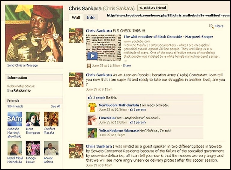 Sankara Chris aka Chris Mathebula FACEBOOK page June302010 Sankara Chris aka Chris Mathebula FACEBOOK page June302010