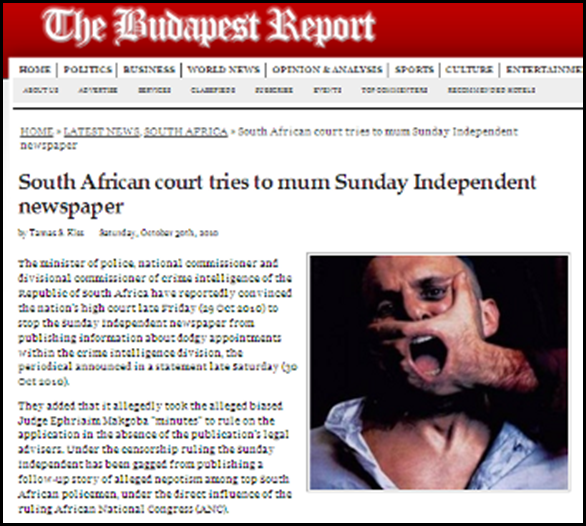 CensorshipSA Judge bars paper from writing about crooked cops Oct302010
