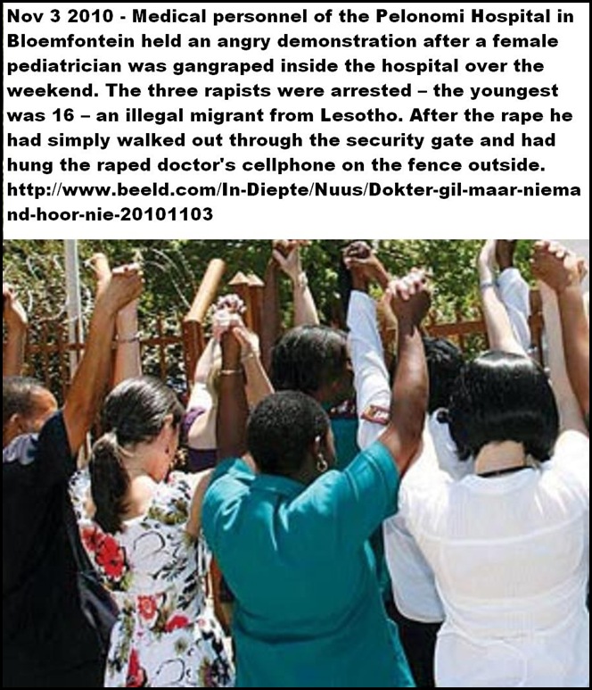 ANTIRAPE PROTEST Pelonomi Hospital Angry Protest after rape of doctor Oct302010