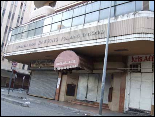 Dawsons Hotel Johannesburg a boarded up wreck