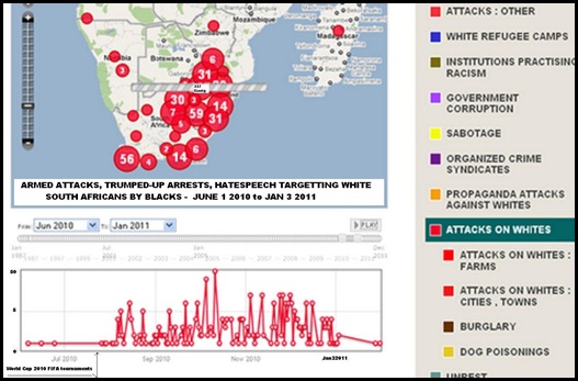 AttacksVersusWhitesByBlacks_SA_June12010 to Jan32011