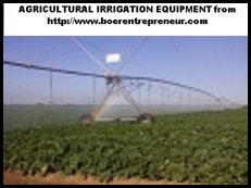 Agricultural irrigation equipment sold by CHRIS BOTHA Boer Entrepreneur