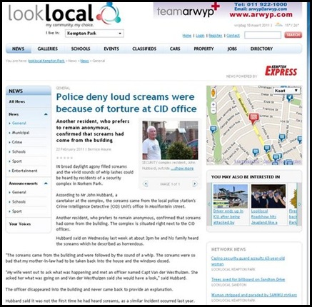 NORKEM PARK CID JOHN HUBBARD AND OTHER RESIDENTS HEARD TORTURE FEB162011