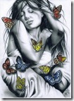 mujer con mariposas