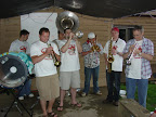Photo: The brass band sports Bubba's annual t-shirts.