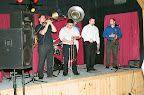 Photo: Mike kicks it up a notch for the brass band at Jeff's wedding.