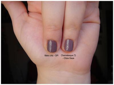 Confronto Metro Chic by OPI vs Channelesque by China Glaze