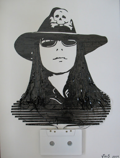 Ghost in the Machine - Extraordinary Artwork by Erika Iris Simmons - Showcase a number of portraits of musicians made 

out of recycled cassette tape. 