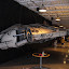 Side view of Millennium Falcon complete