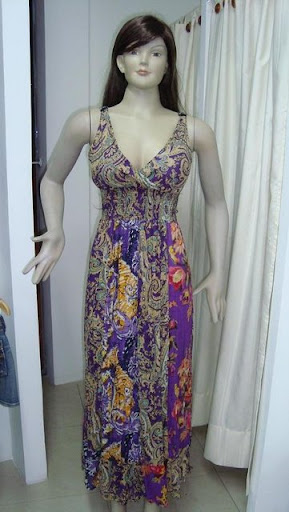 Vestido escotado estampado a flores