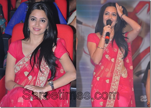 Kriti_Kharbanda_Red_Saree