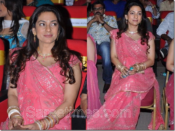 Juhi_Chawla_Pink_Saree