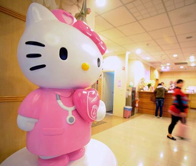 Hello Kitty wearing PINK