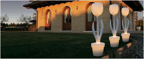 lamparas led con forma de flor para exteriores