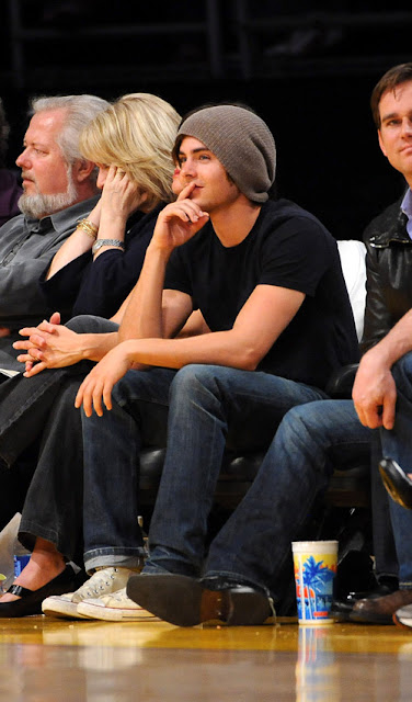 Zac Efron watches NBA game between the Memphis Grizzlies and Los Angeles Lakers at the Staples Center. <P> Pictured: Zac Efron <P> <B>Ref: SPL84518 040309 </B><br> Picture by: IOS/London Ent / Splash News </P><P> <B>Splash News and Pictures</B><br> Los Angeles: 310-821-2666<br> New York: 212-619-2666<br> London: 870-934-2666<br> photodesk@splashnews.com<br> </P>