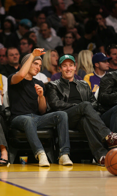 Zac Efron having a good time at the LA Lakers game. The Los Angeles Lakers defeated the Memphis Grizzlies by the final score of 99-89 at Staples Center in downtown Los Angeles, CA. <P> Pictured: Zac Efron <P> <B>Ref: SPL84529 030309 </B><br> Picture by: Kevin Reece / London Ent / Splash News </P><P> <B>Splash News and Pictures</B><br> Los Angeles: 310-821-2666<br> New York: 212-619-2666<br> London: 870-934-2666<br> photodesk@splashnews.com<br> </P>