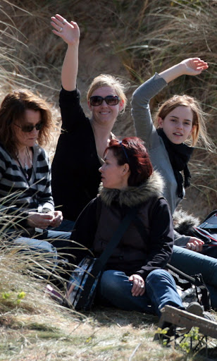 Emma Watson with crew members On the Pembrokeshire Coast set of 'Harry Potter and The Deathly Hallows' Pembrokeshire, England - 11.05.09 Mandatory Credit: Charles Ruby/ WENN.com