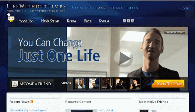 Having no limbs but inspiring and encouraging others