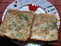 Vegetarian Omelet or Vegetarian Omelette or Cheese Dal Bread Toast