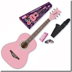 Daisy Rock Debutante Junior Miss Acoustic Bubble Gum Pink Guitar Starter Pack