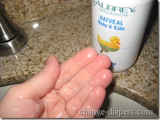 Natural baby wash suds