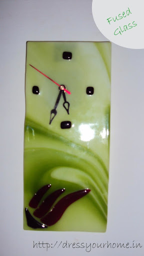 A fused glass clock