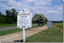 Westover Church Marker V-14 next to Route 5