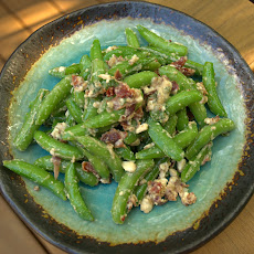 Sugar Snaps with Bacon, Maple, Feta and Mint