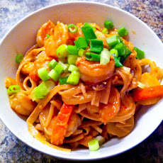 Spicy Peanut Butter Noodles With Shrimp