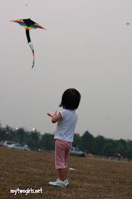 Zaria having a go kite