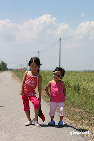 Girls on rice fields