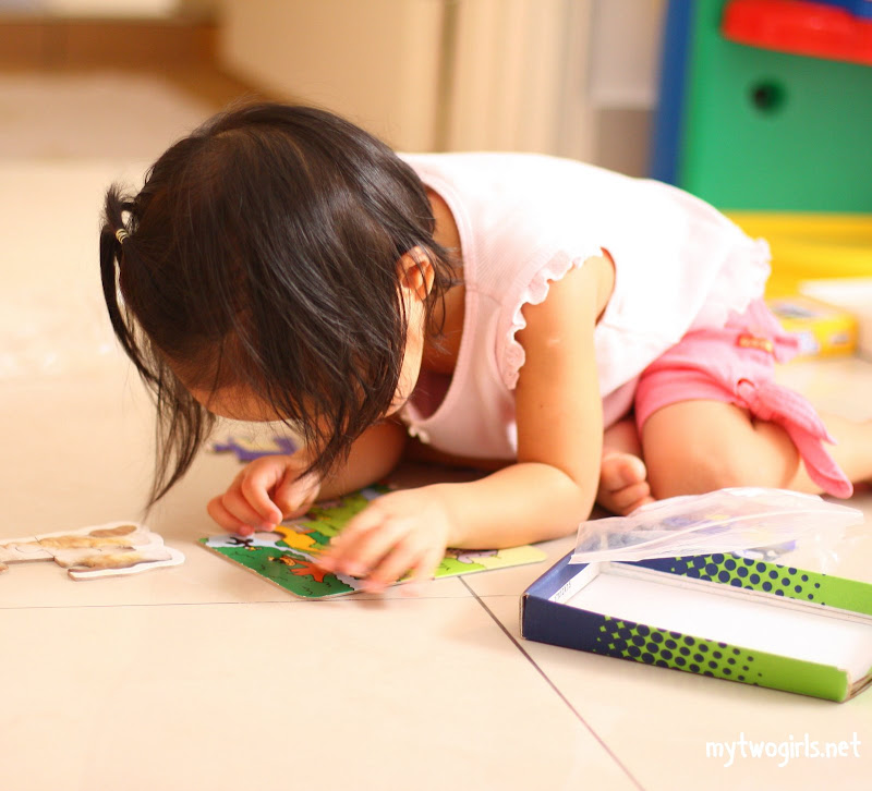 Zaria working on puzzles