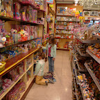A trip to the toy store while mama gets a spa treatment.