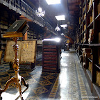 The stunning library at the Church of San Francisco in Lima