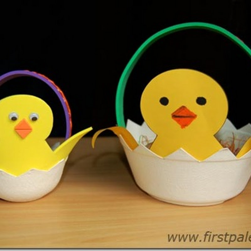 Manualidad: pollitos de Pascua en cesta