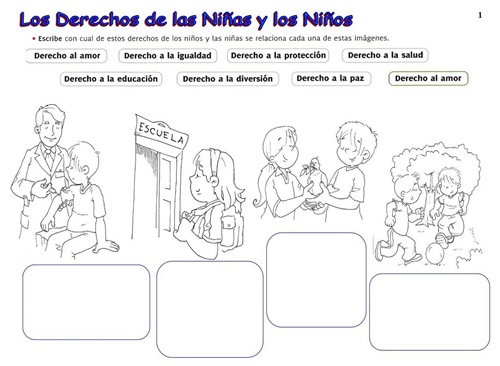 Láminas didácticas sobre los derechos del niño - Jugar y colorear Láminas didácticas sobre los derechos del niño - Jugar y colorear