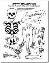 Día de los muertos, esqueletos para recortar y vestir - Jugar y Colorear